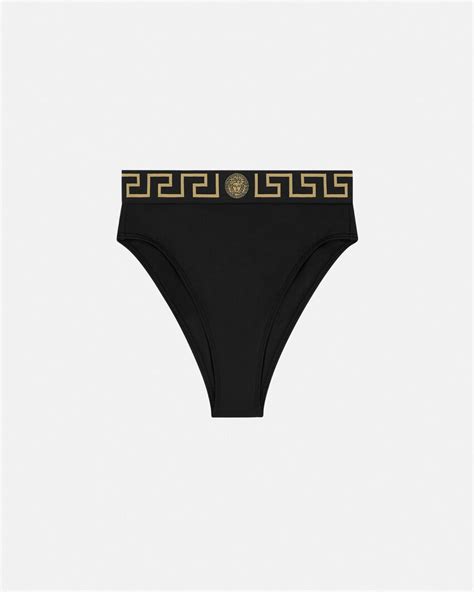 versace inspired swimsuit|Versace high waisted bikini bottom.